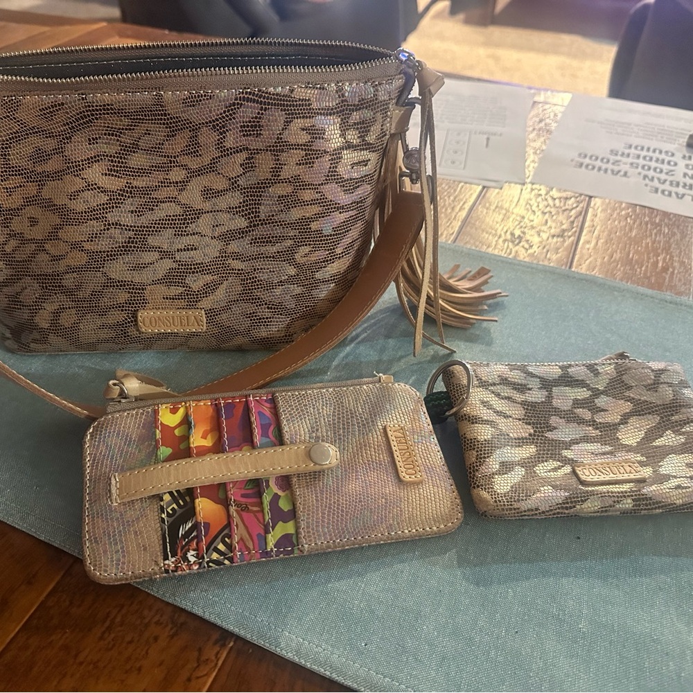 CONSUELA IRIS PURSE, WALLET AND MAKEUP BAG